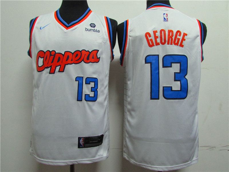 Men Los Angeles Clippers 13 George White Game Nike NBA Jerseys1